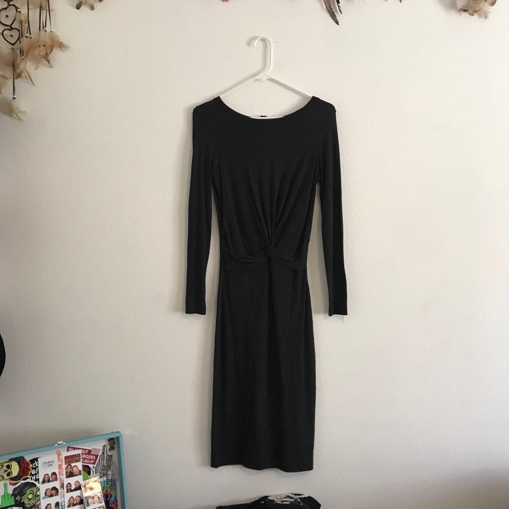 AllSaints Tie Front Midi Dress